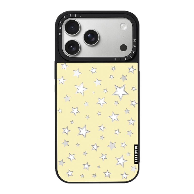 MASFEIL× 星星碎片适用iPhone17Promax手机壳新款ip16磁吸带支架苹果18Pro套Jo5镜面高级感15简约13pm全包14