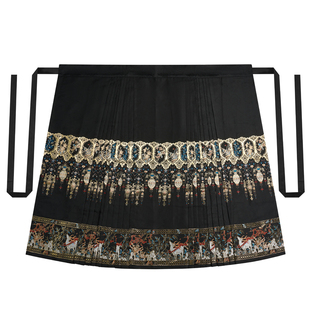 南巷瑾夏[四君子]黑色马面裙套装女新款国风半身裙秋汉服成人日常