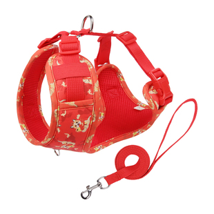 背心式狗狗牵引绳新年可调节胸背带款柯基中小型犬宠物遛弯绳链子
