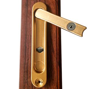 金刚网纱窗执手锁平开推拉隐藏锁扁平把手一字锁条形带钥匙拉手