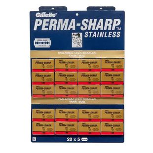 Gillette吉列俄罗斯进口双面修眉剃须刀片双刃手动剃须刀刀片5片