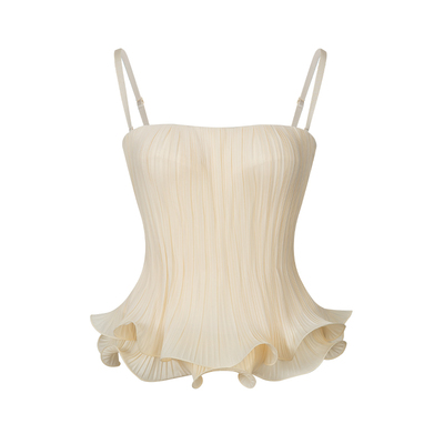 CORSELET 云朵贝壳褶皱肌理鱼骨胸衣春夏法式简约收腰抹胸上衣