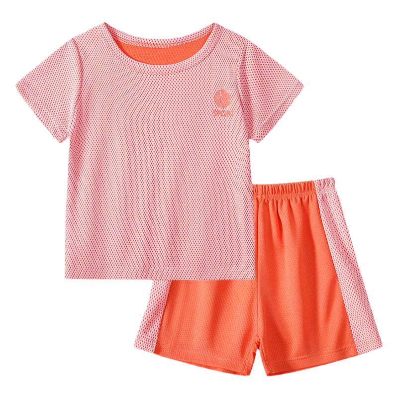 儿童运动服套装夏季女童夏装男童女孩小孩夏天跑步速干衣休闲球服