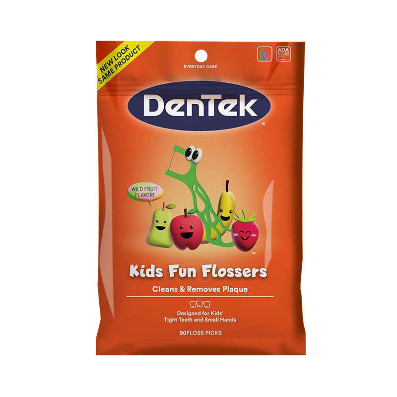 德泰克DenTek 儿童专用牙线棒进口含氟超细宝宝水果味官方旗舰店