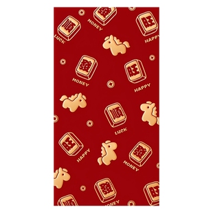 2026马年创意烫金利是封可爱萌马红包高档厚款大号方形亲奢麻将款