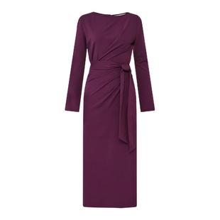 [博主同款][NEW WRAP]DVF2025秋冬新款优雅浆果紫裹身裙DW3T002