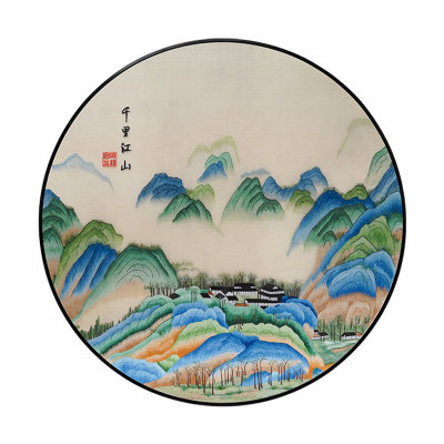 客厅玄关新中式纯手工刺绣装饰画