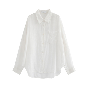 MOERSHOP 夏日氧气感 经典款天丝苎麻宽松衬衫女夏季薄款防晒衬衣