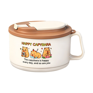 304不锈钢泡面碗可沥水学生宿舍泡面神器食堂带盖饭盒大容量饭碗