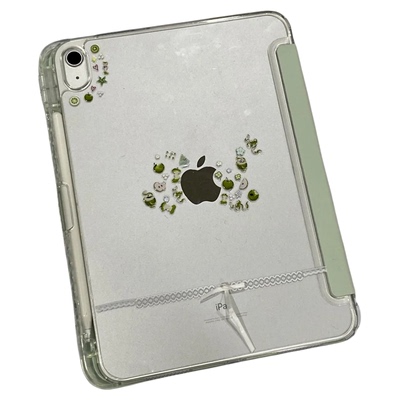 iPad亚克力三折防摔笔槽保护套