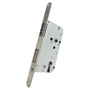 欧派门锁室内卧室房门 黑色卫生间实木门 一体把手银色磁吸静音锁