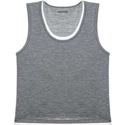 AIMER CHUANG槿言女士春夏羊毛混纺圆领无袖打底上衣CA722241