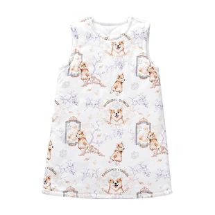 欧孕儿童睡袋春秋冬宝宝背心加厚保暖蚕丝婴儿无袖暖姜防踢被神器