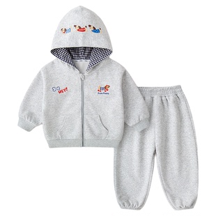 嘟嘟家男童套装春装儿童外套裤子卡通女童两件套洋气宝宝童装春秋