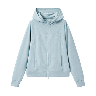 CLOUDSPACE【轻柔皮】双面拉绒轻暖插肩袖连帽外套2025秋季上衣女