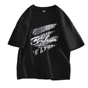 班尼路宽松透气短袖t恤男款夏季重磅纯棉五分袖男生百搭休闲半袖Y