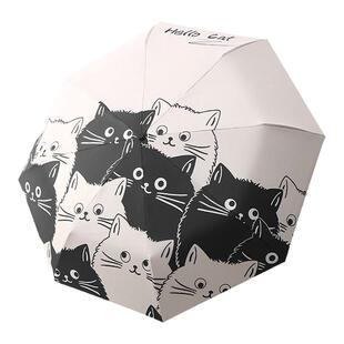 雨伞卡通猫咪伞女晴雨两用可爱遮阳伞自动学生太阳伞防晒防紫外线