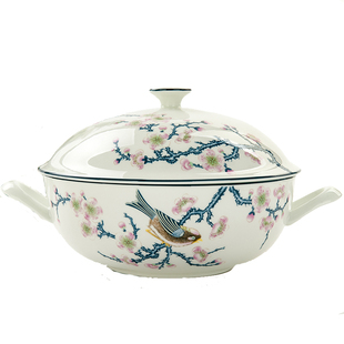 新款唐山骨瓷餐具碗盘碗碟50头套装家用中国风礼盒装青花瓷碗套装