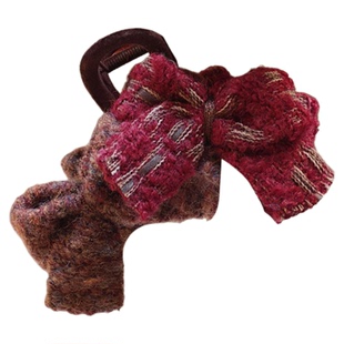 《糖炒栗子》美拉德蝴蝶结毛呢抓夹氛围感秋冬大号发量多鲨鱼夹子