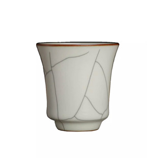 龙泉哥窑青瓷叶金炼手工月白釉茶杯闻香杯陶瓷开片主人杯功夫茶具