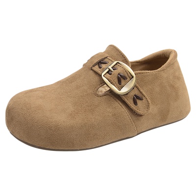 赵露思同款加绒真皮勃肯鞋女棉鞋