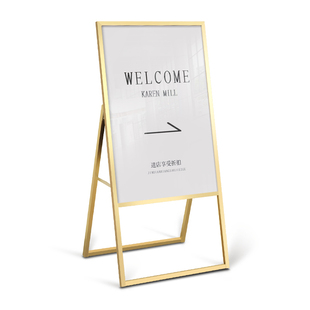 立式水牌户外宣传A字展示牌铝合金海报架kt板支架门口迎宾指示牌