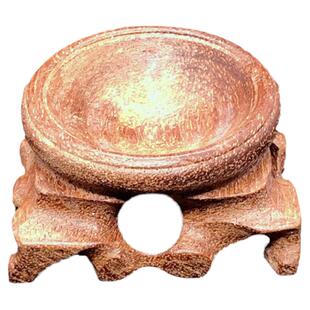 实木新款多型号水晶球底座葫芦客厅摆件复古观赏奇石蛋雕平角球座