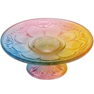 藏村供果果盘莲花水果盘琉璃摆件桌面八吉祥供盘果盘客厅装饰摆件