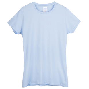 GILDAN吉尔丹76000L韩版夏纯棉短袖T恤显瘦美式白色打底衫女定制