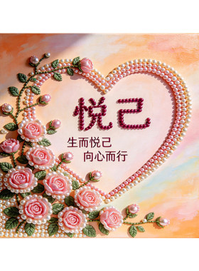 爱自己珍珠画diy材料包手工制作好运加满发财暴富好寓意装饰挂画