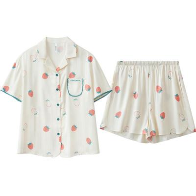 居家舒适情侣睡衣红豆抗静电