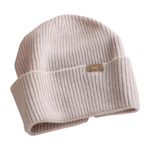 精纺·奢品1oo%Cashmere纯山羊绒帽针织帽毛线帽女秋冬帽子月子帽