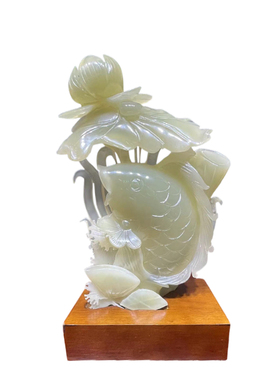 手工雕刻玄关玉雕岫岩玉招财中式