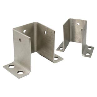 304不锈钢三面地脚配件铝合金固定件底座免焊接连接件型材围栏座