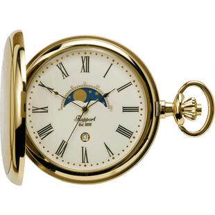 Rapport英国怀表Half Hunter月相石英表复古翻盖带链进口怀表送礼