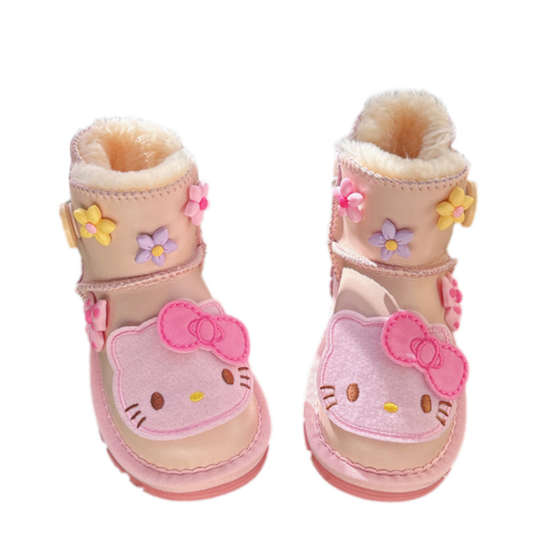 女童雪地靴加绒加厚防滑冬季保暖