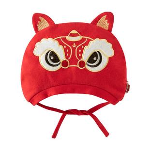 [满地金]aqpa爱帕婴儿帽子新年刺绣虎头帽春秋新款新生儿宝宝胎帽