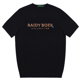 【针织弹力】Raidy Boer/雷迪波尔2026夏男装烧花刺绣短袖T恤7075