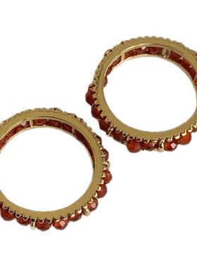 高级礼物自制新中式红玛瑙串珠戒指时尚高级感通勤款百搭红色指环