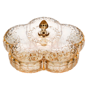 欧式干果盒果盘分格零食糖果盒瓜子盘创意简约坚果塑料客厅收纳盒