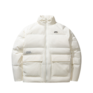 安踏休闲立领羽绒服男女同款冬季鸭绒短款面包棉服外套172548911