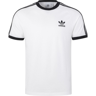 Adidas/阿迪达斯官方正品三叶草男士透气条纹运动修身短袖KB2460