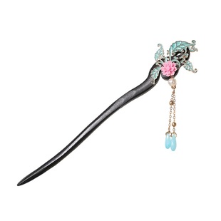 古风发簪流苏步摇仿黑檀木簪盘头发汉服配饰新中式发钗饰品礼物女