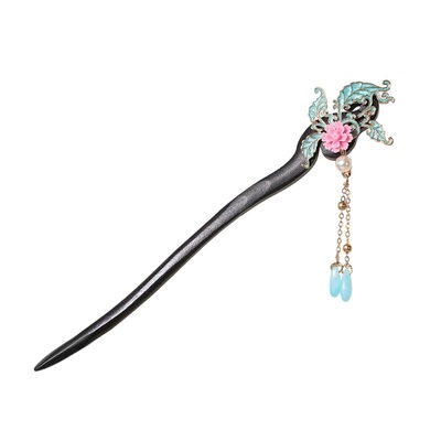 古风发簪流苏步摇仿黑檀木簪盘头发汉服配饰新中式发钗饰品礼物女