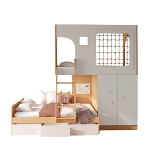 考拉森林交错式上下床儿童多功能组合小户型高低床双层床树屋组合