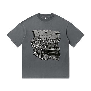 复古德罗宁科技超跑改装文化美式纯棉男装T恤衫上衣宽松休闲短袖