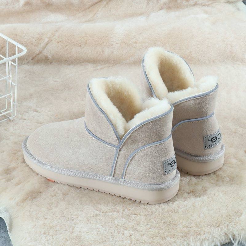 短靴女棉鞋舒适皮毛一体冬季新款保暖加厚低帮ce雪地靴休闲学生潮