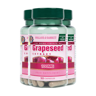 英国HB荷柏瑞复合花青素葡萄籽胶囊精华清透肌肤50粒*3瓶