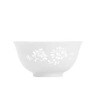 景德镇官方陶瓷釉下玲珑雕刻高温白瓷白色餐盘子碟家用餐具散件