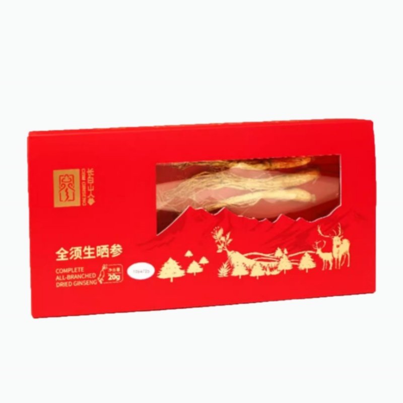 长白山人参全须生晒参整枝干人参礼盒年货节送父母长辈营养品补品